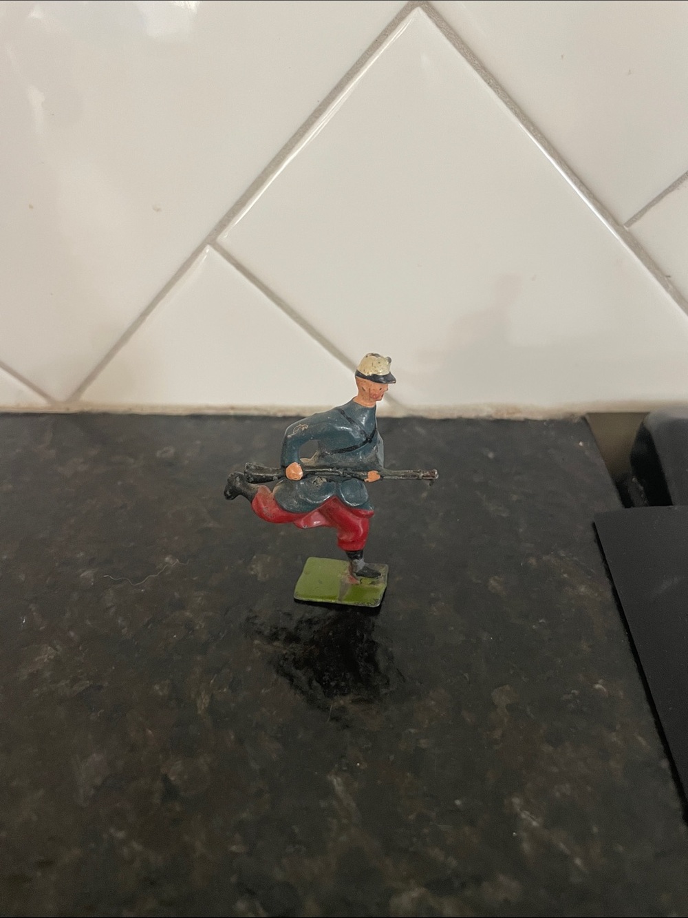 Decorative Toy Soldier Figurine in Blue, Red, and Green